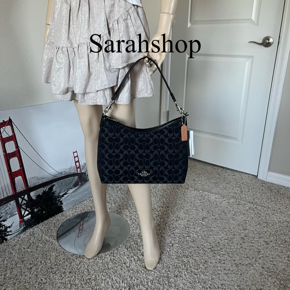 ✅Coach Laurel Shoulder Bag In Signature Denim - Picture 9 of 12